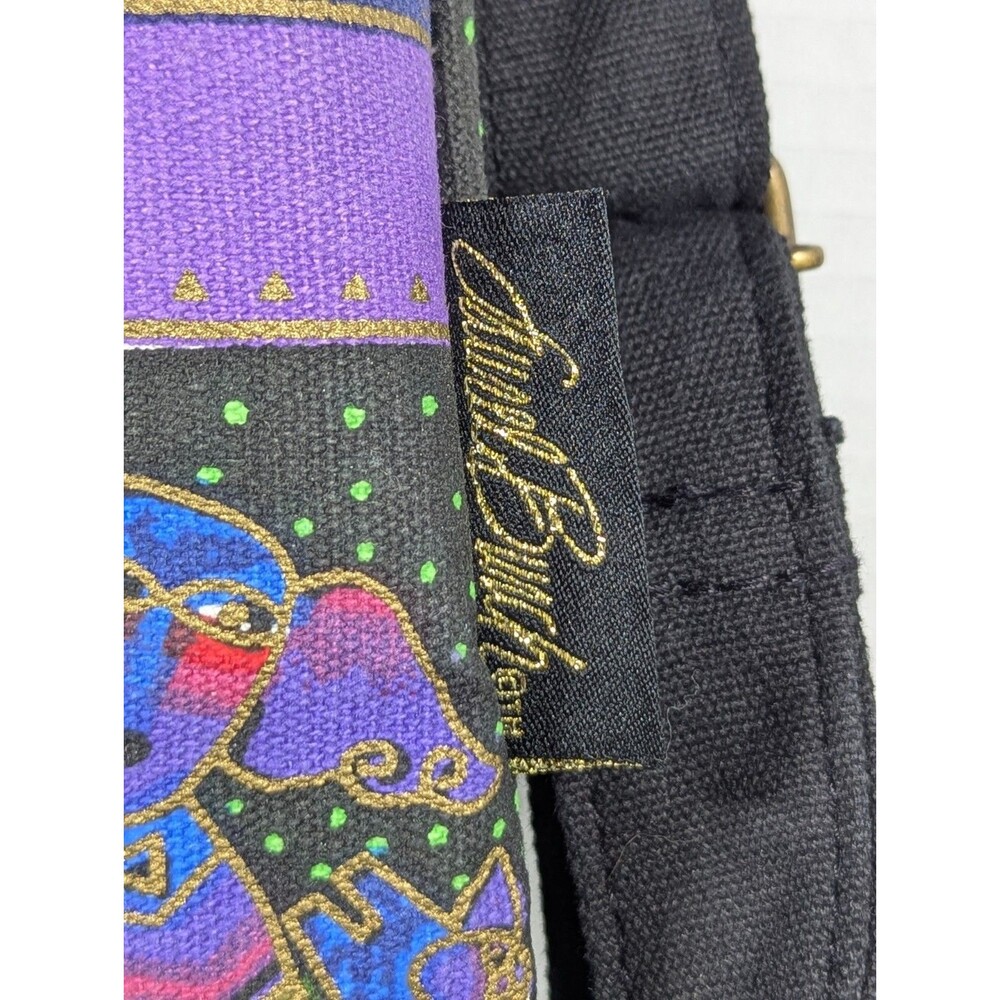 Laurel Burch Artistic Totes Crossbody Messenger Purse Bag Canvas Dogs Art Hobo - Picture 4 of 14